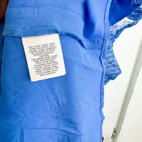 Moulinette Soeurs | Anthropologie Liliflora Lace Mini SunDress in Blue $189 Sz 6