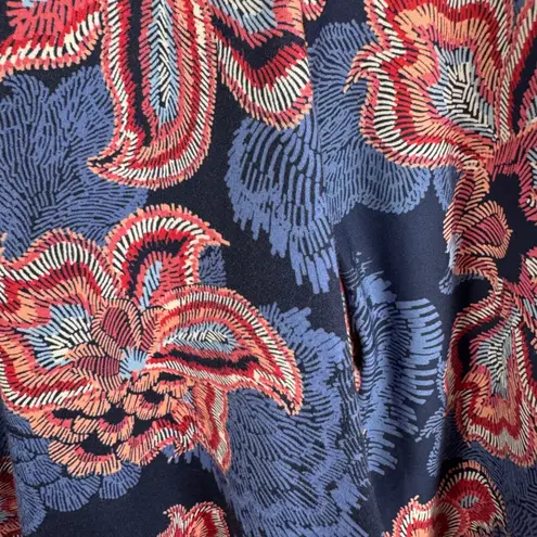 Chico's Floral Bubble Hem Top Size 3 XL Multicolor Puff Sleeve Cotton Boho Artsy