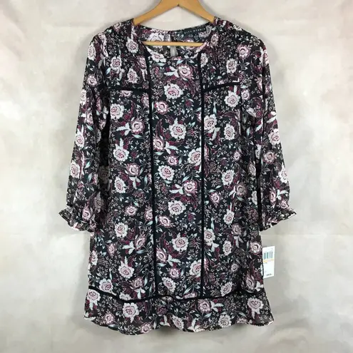 CITY STUDIO Floral Chiffon Mini Dress NWT SMALL