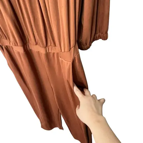 Eloquii NWT Rust Brown Wide Leg Jumpsuit Women’s Size 14/16 Dressy Evening