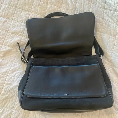 Shinola Detroit Suede Leather Saddle Bag Purse Black NEW