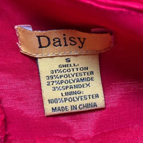 Daisy Y2K Women's Red Strapless Retro Bandage BodyCon Pleated Rouched Dress Size Small