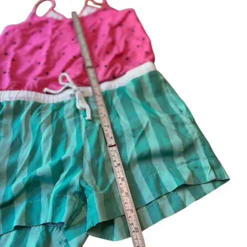 Tipsy Elves Watermelon Romper Size S Pink Green Striped Drawstring Shorts in EUC - Image 6