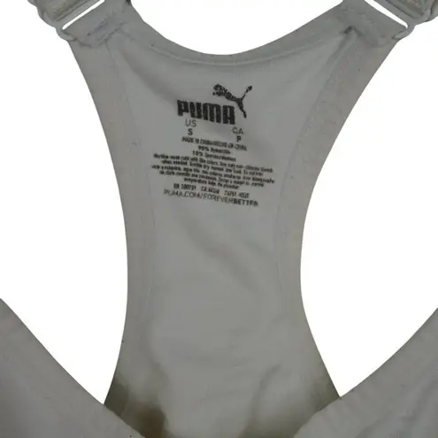 Puma  Womens Racerback Sports Bra‎ S White Nylon/Spandex