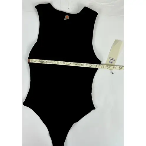 NWT Mano B Black Ribbed Bodysuit Sleeveless Cutout One Piece Small S