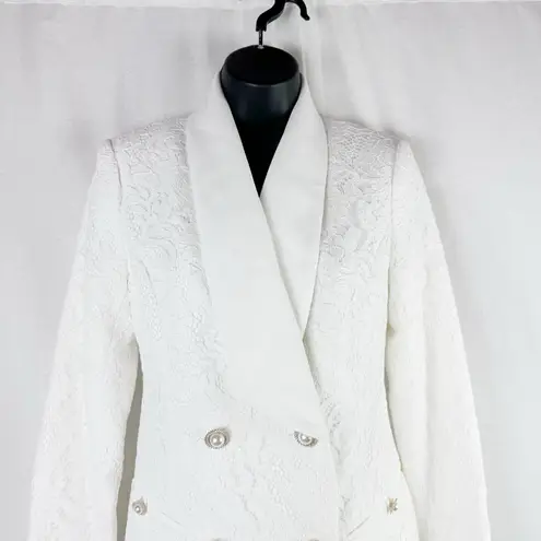 Rebecca Vallance Harriet Lace Blazer Mini Dress White Pearl Button Sz 4