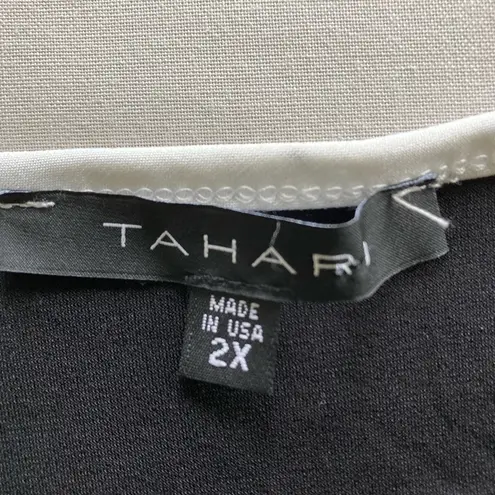 Tahari NWT USA Women’s 2X Liquid Knit Wide Leg Black & White Sleeveless Jumpsuit