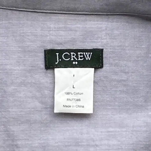 J.Crew  Gray Long Sleeve Button Up Casual Work Shirt ~ Women's Size LARGE