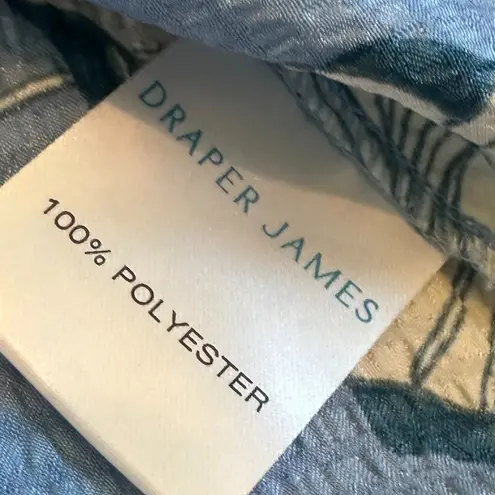 Draper James Kellie Babydoll Dress Blue Magnolia Print Satin Puff Sleeves Small