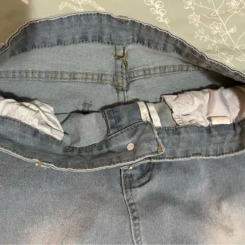 Source Unknown High Rise Wide/Straight Leg Jeans Medium Light Blue Wash Size M - Image 5