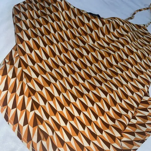 Milk and Honey Size XL 70s graphic printed Cowl neck tank top blouse