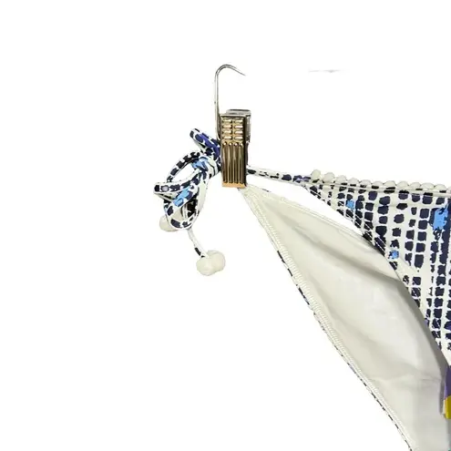 Poupette St. Barth Lucy Pom Trim Dotted Bikini Bottom Navy Blue Size XS