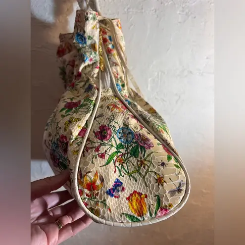 Floral Cream White Shoulder Bag Y2K braided handles vintage summer cottagecore