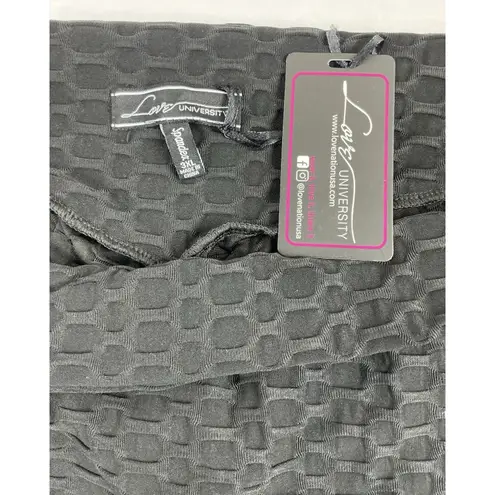 LOVE UNIVERSITY Women's 3XL Black Textured Pencil Skirt High Waist Ruched Back Size 3X