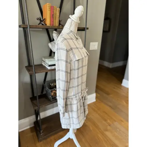 Reiss Dasha Checked Mini Shirt Dress Wool Blend Grey White Womens Size 6