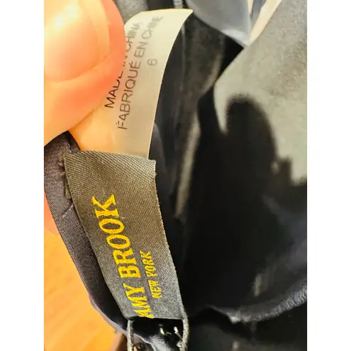 Ramy Brook NWT Dark Navy Blue Plunging Neckline Halter Tie Valentina Gown Size 6