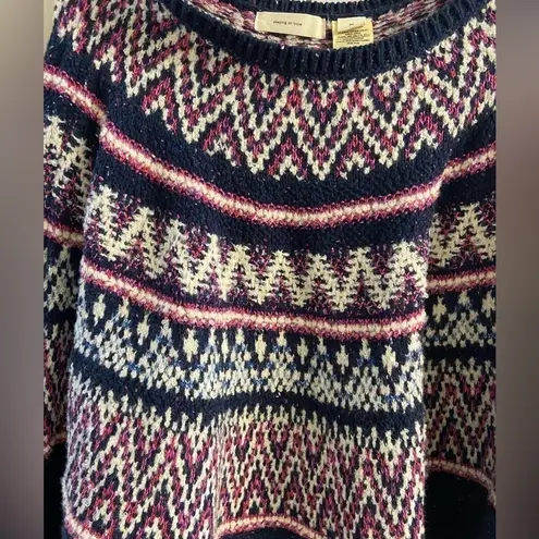 Anthropologie  sleeping on snow midland Fair isle poncho sweater wool blend M/L