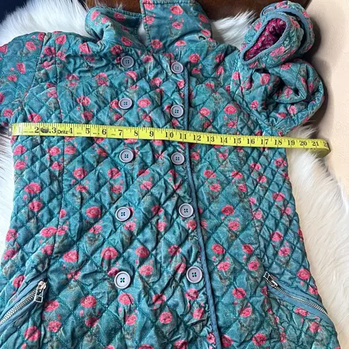 Ritu Kumar Teal Aneri Velvet Jacket Size Small Blue