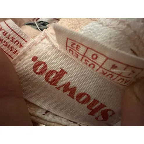 Showpo Pink Floral Maxi Dress Size US 0 Side Slit Halter Cutout Tie Back