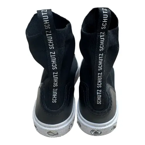 Schutz Women’s Myrnna Zip High Top Sneakers Black- Size 9 Gemstone See Pics