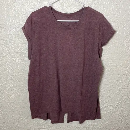 Lululemon Box It Out Short Sleeve Heathered Oxblood