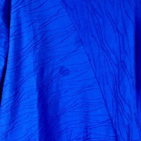 kim rogers Curvy Geometric Blue Pullover 3/4 Sleeve Blouse 1X