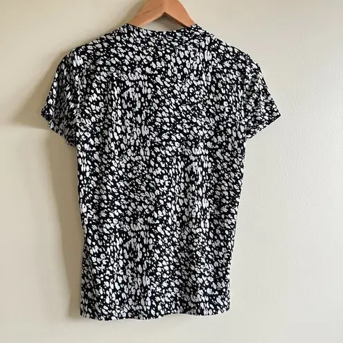 Tahari PRINTED SHORT SLEEVE BLOUSE TOP WOMENS SIZE S WEAR TO WORK