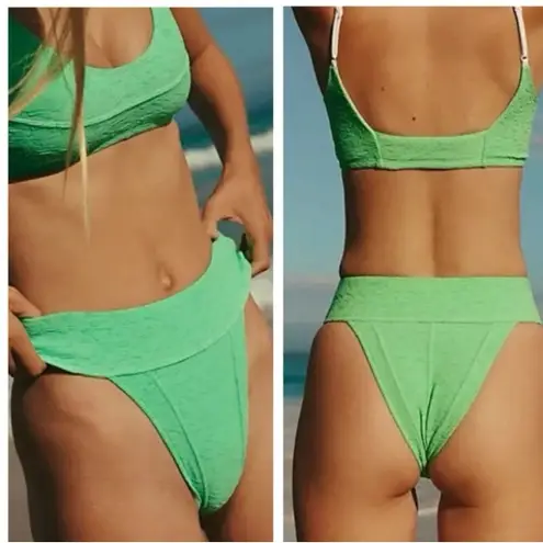 Free People  beach neon green Dylan bikini set NWOT