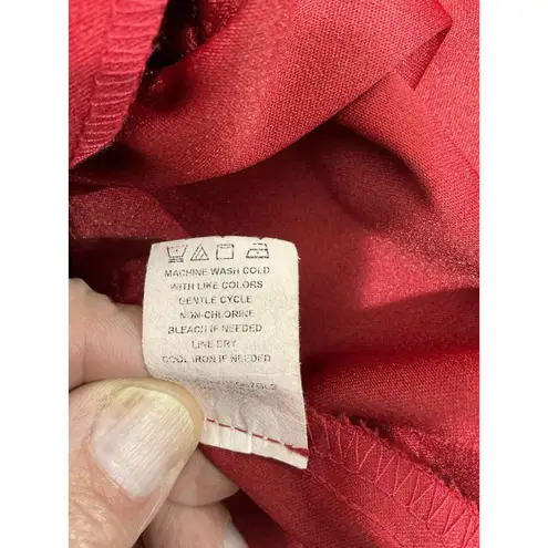 Womans Vintage Briggs Ny Red Velour Button Up Blazer XL Padded Shoulders