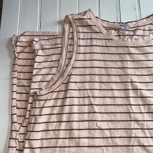 Old Navy  Sleeveless T-Shirt Dress Pink Stripes Size XL