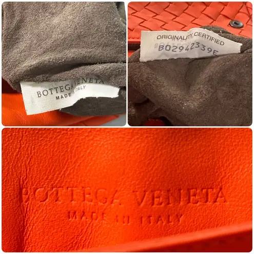 Bottega Veneta Expandable Chain Crossbody Bag Intrecciato Nappa Small Orange