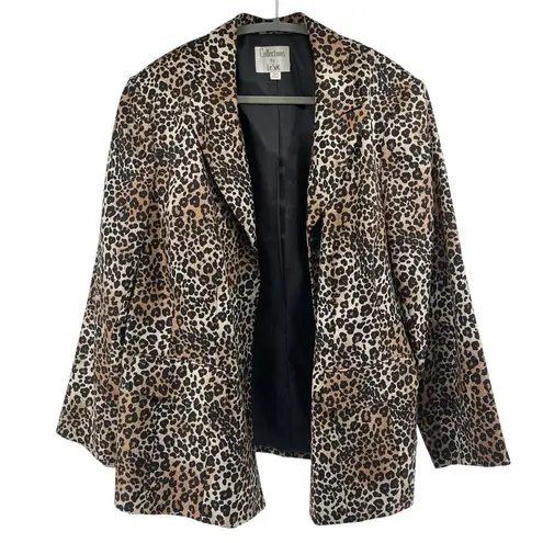 Le Suit Collections for Women’s Leopard Print Button Front Blazer Jacket 20W