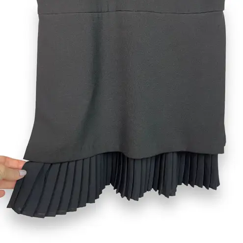 Front Row Shop Structured Crepe A-line Dress with Pleated Hem