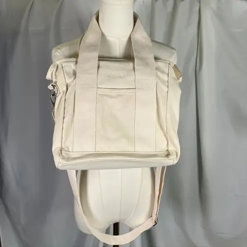 SAVVI Canvas Tote Bag Crossbody Purse Handbag Cream Small Travel Casual