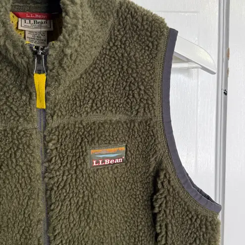 L.L.Bean Mountain Pile Fleece Vest in Kelp Green W2002 Sz XS