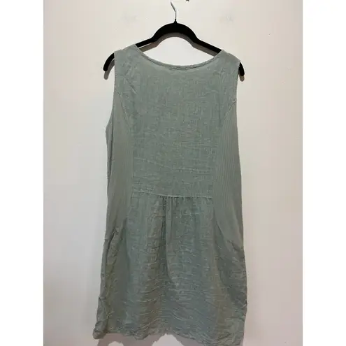 Lungo L'Arno 100% linen dress made in Italy pale green size M sleeveless Size M