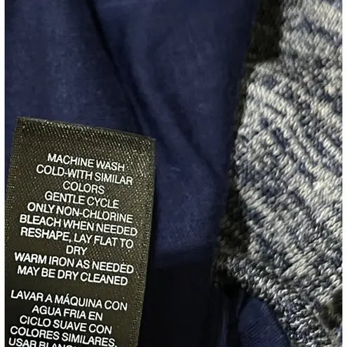 WHBM Fashion Top Marled Blue Choker Draped Size XS Extra Small