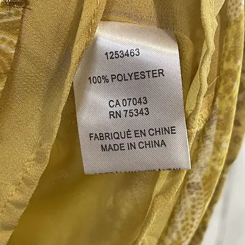 Cupcakes and Cashmere Top Womens Small Yellow Floral Blouse Halter Flirty Dressy