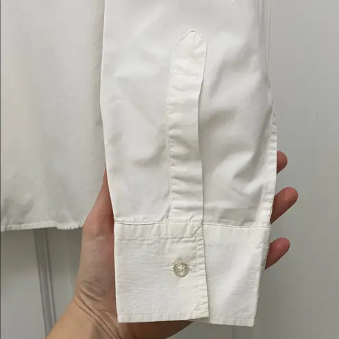 Emporio Armani 100% Cotton White Casual Hidden Button Up Top - Size 8
