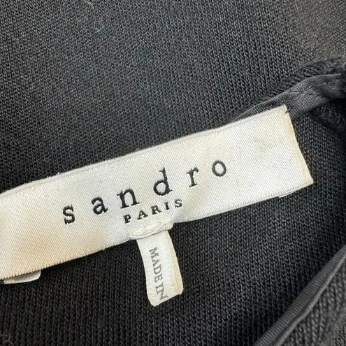 Sandro Paris Ralene Wool Black Fringe Mini Dress size 1 US Small