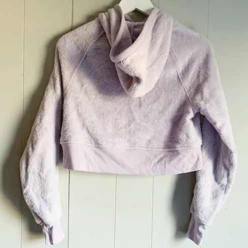 Arizona Jeans Co Fuzzy Crop Hoodie Purple Fleece Top XS