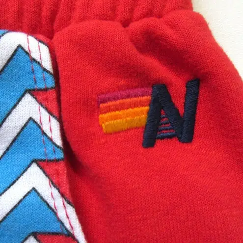 Aviator Nation NWT Geo Big Lightening Bolt Cargo Sweatpants in Red Blue Sweats S