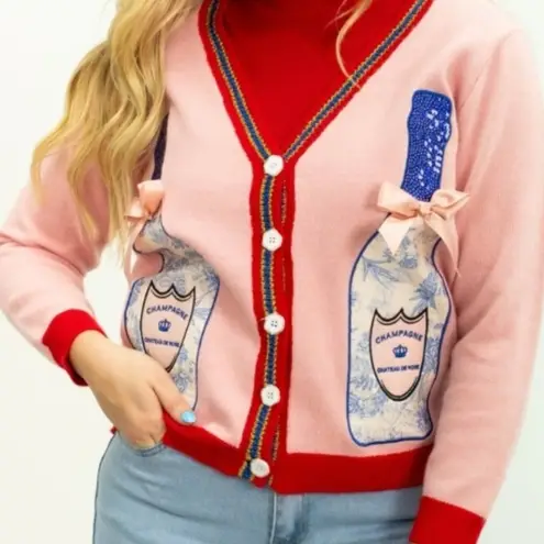 Southern Grace NWT Pink Sequin Champagne Sweater S/M