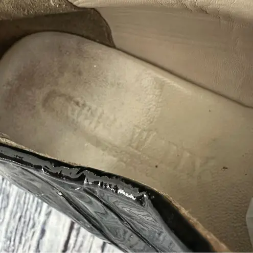 Vintage GEIER WALLY Black Leather Crocodile Pattern Women's Shoes Size 9.5