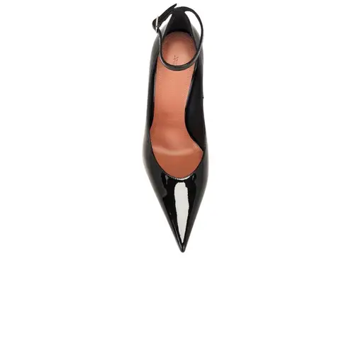 Amina Muaddi Anok 105 Patent Pumps in Black 41 With Box Womens High Heels