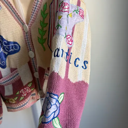 NY Jeans Absolutely No! Jeans Vintage Cardigan Embroidered Grandma Core Sweater One Size