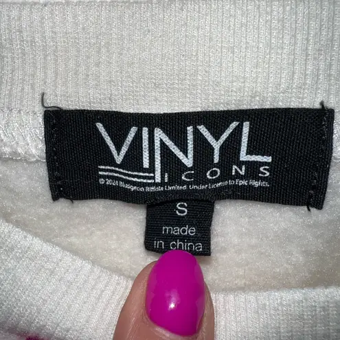 White Crew Neck Sweater with Graphic Design