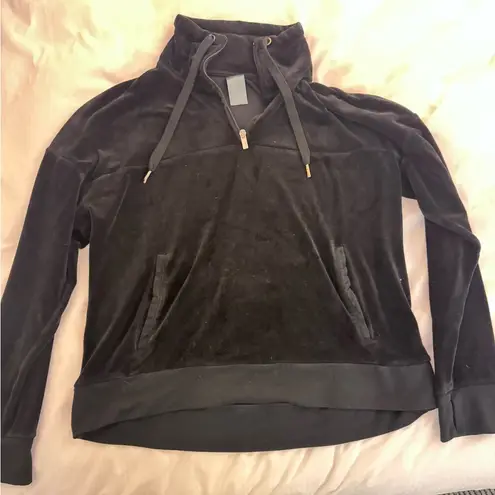 C9 Champion Champion C9 Black Velour Funnel Neck Quarter Zip Pullover | Cozy Athleisure