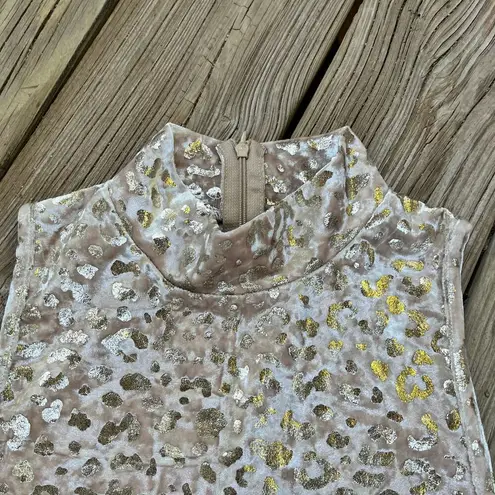 525 America Gold Velour Animal Print Sleeveless Top Size M