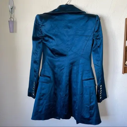 Sergio Hudson Double Breasted Blazer Mini Dress Size 2 Blue